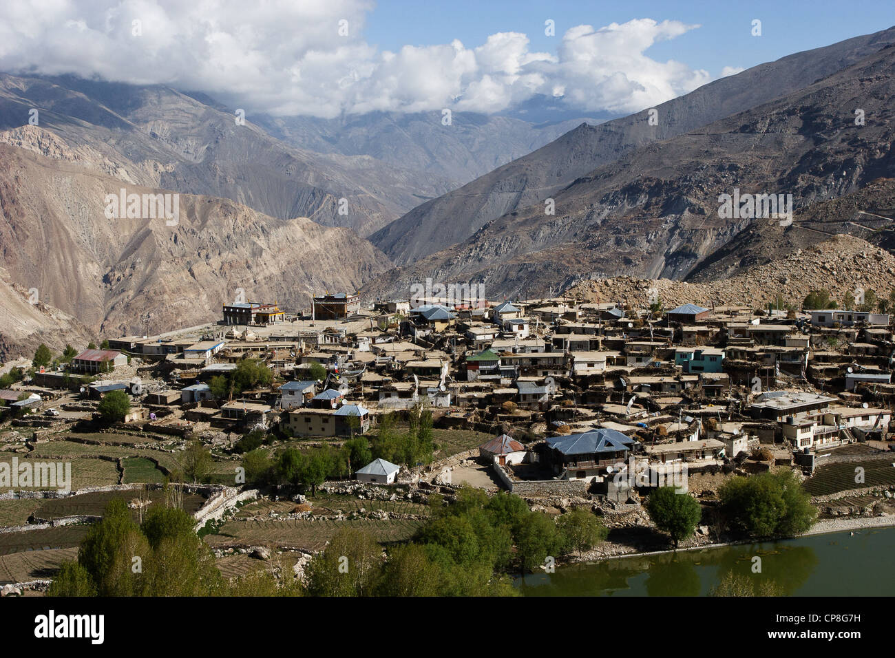 Nako village in Indian Himalaya Stock Photo