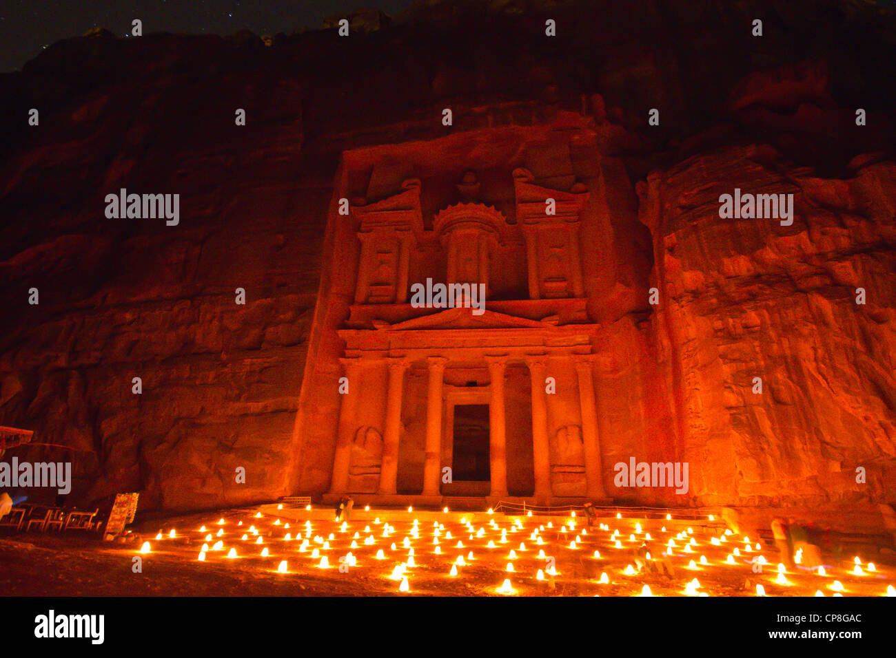 Petra by Candlelight, Jordan Stock Photo