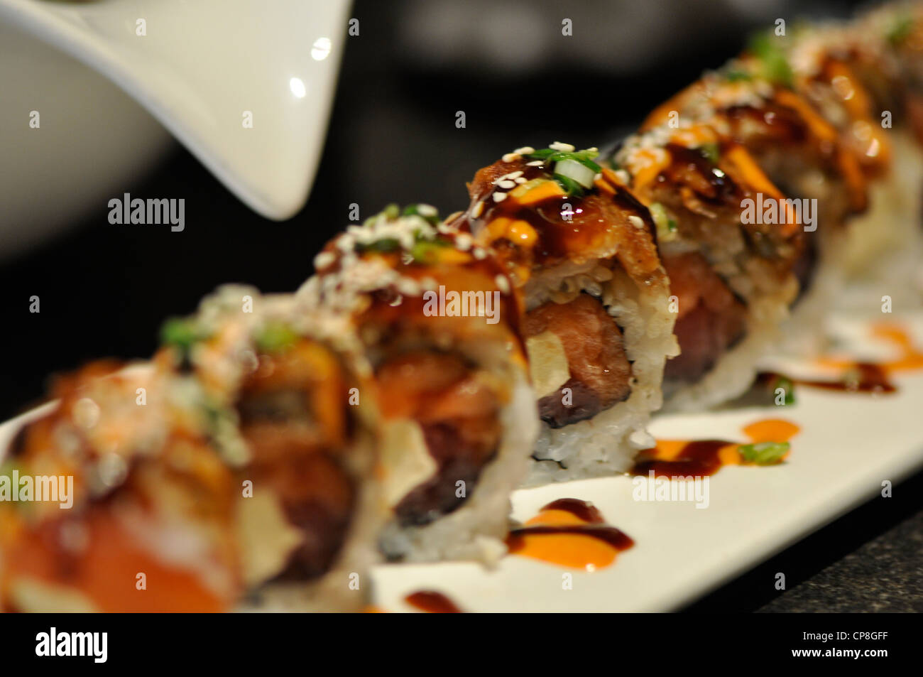 One plate of fresh sashimi in a japanese restaurant Stock Photo - Alamy