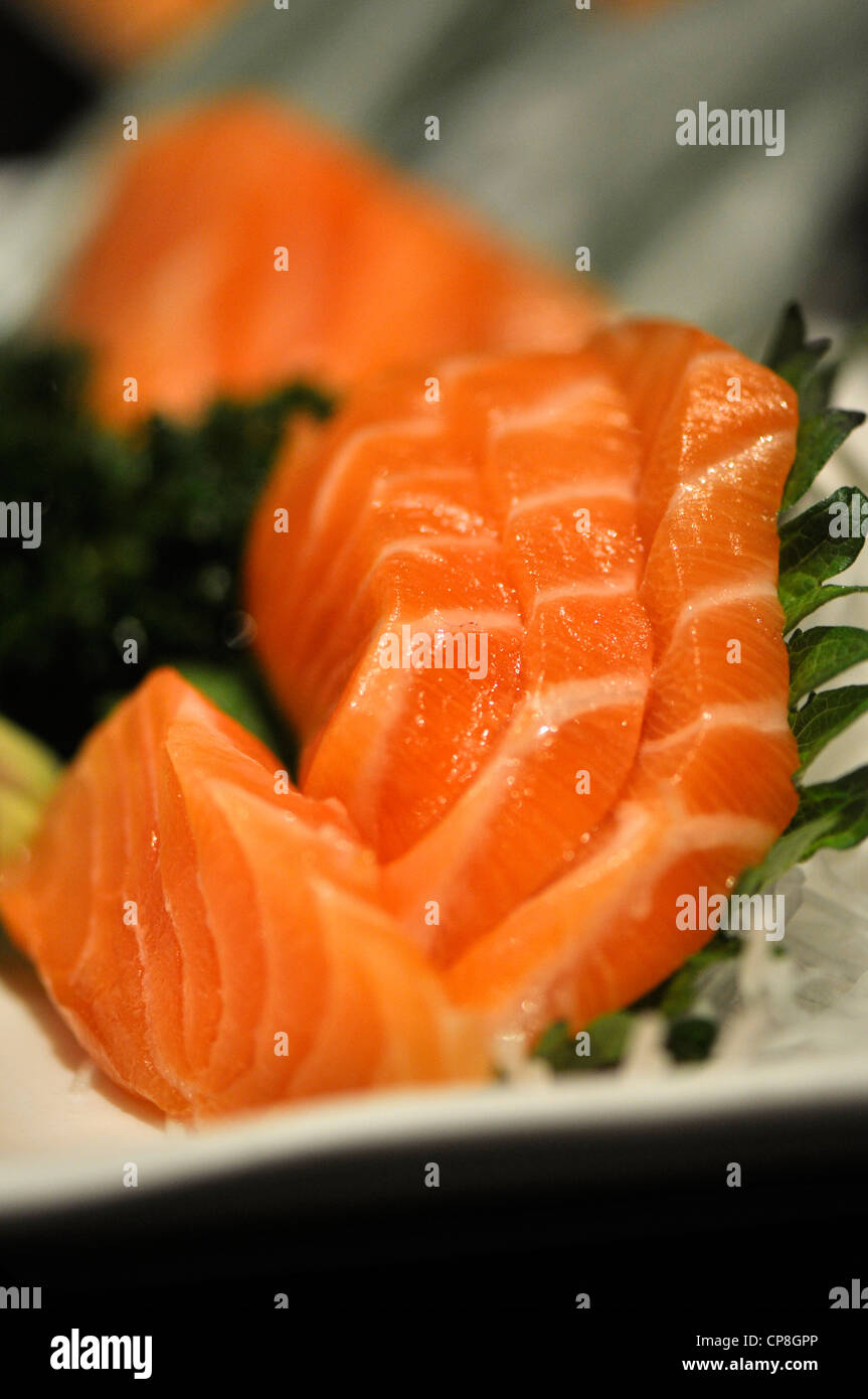 One plate of fresh sashimi in a japanese restaurant Stock Photo - Alamy