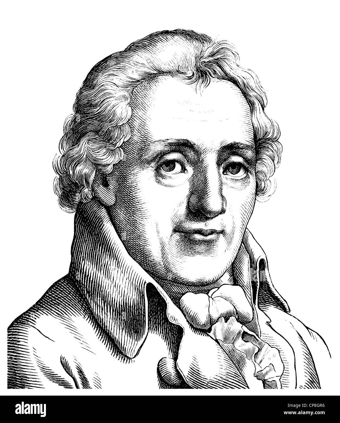 Moritz August von Thuemmel, 1738 - 1817, a German writer, Historische Zeichnung aus dem 19. Jahrhundert, Portrait von Moritz Aug Stock Photo