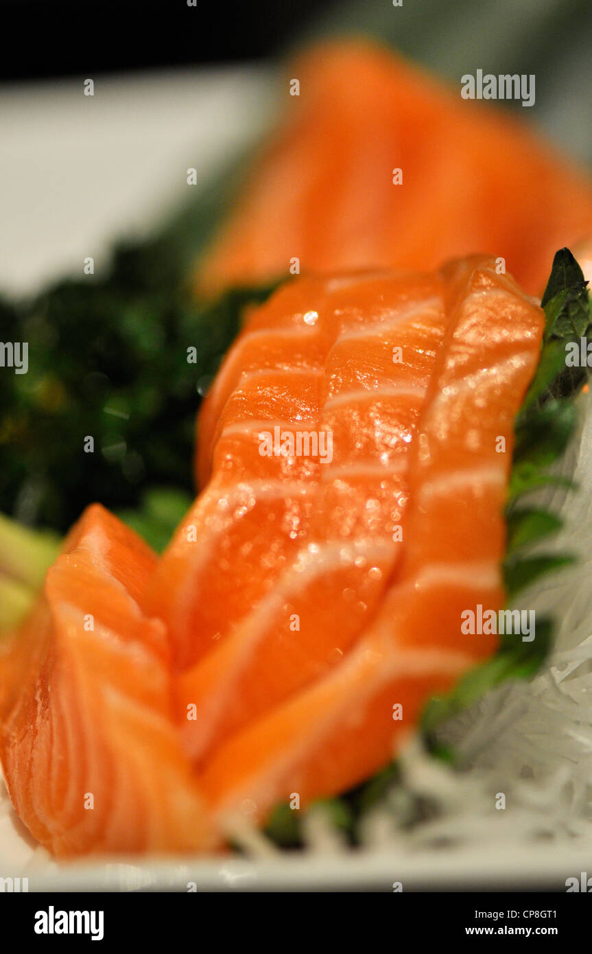 One plate of fresh sashimi in a japanese restaurant Stock Photo - Alamy