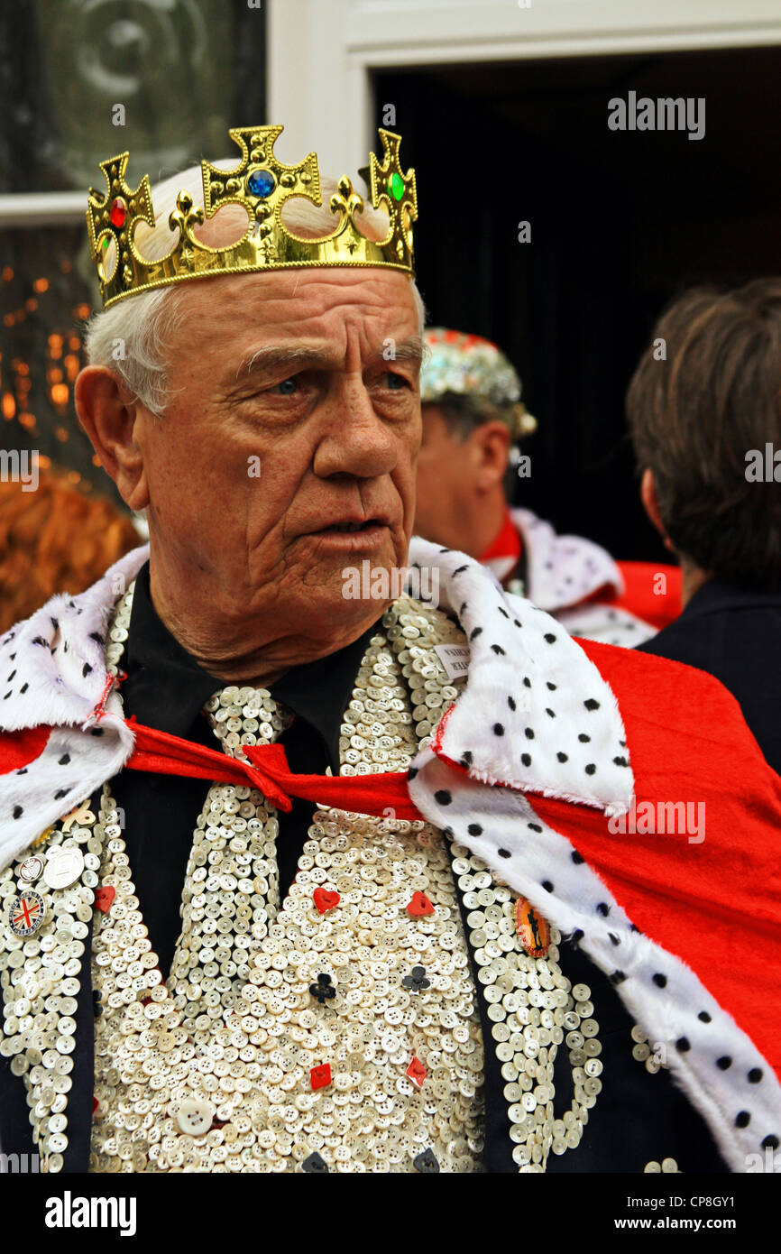 Pearly Kings and Queens outside "The Carpenters Arms" pub in East