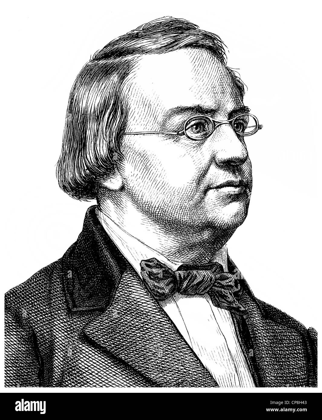 Heinrich August Marschner, 1795 - 1861, a German Romantic composer and conductor, Historische Zeichnung aus dem 19. Jahrhundert, Stock Photo