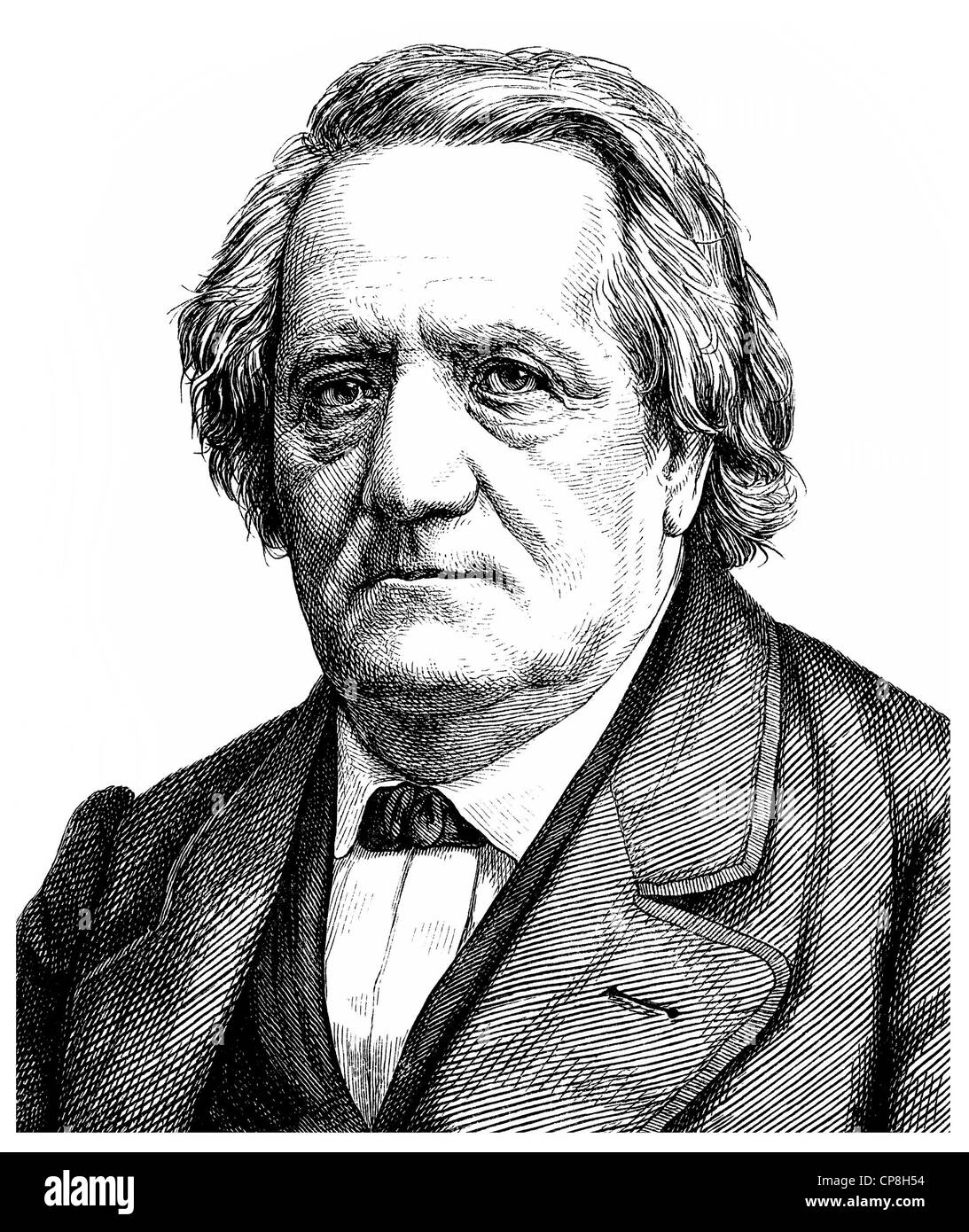 Franz Paul Lachner, 1803 - 1890, a German composer and conductor, Historische Zeichnung aus dem 19. Jahrhundert, Portrait von Fr Stock Photo