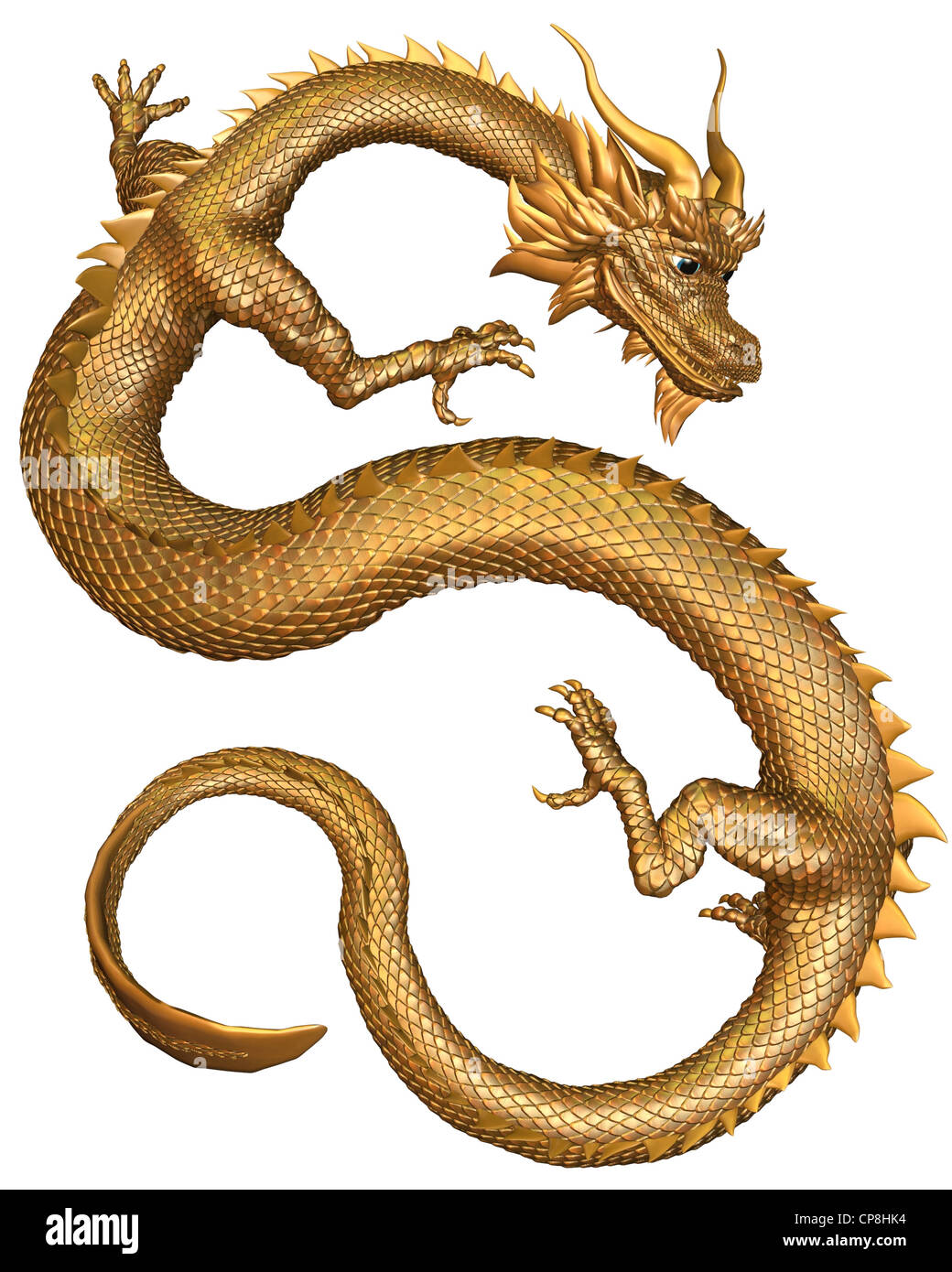 Chinese Gold Dragon Stock Photo