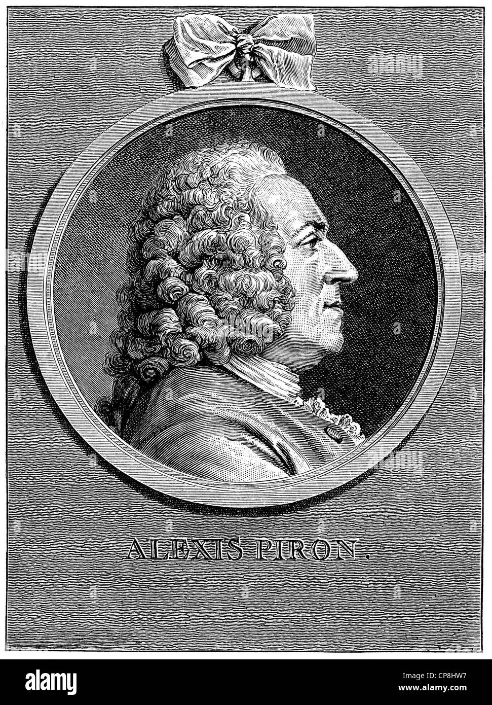 Alexis Piron, 1689 - 1773, a French lawyer and writer, Historische Druck aus dem 19. Jahrhundert, Portrait von Alexis Piron, 168 Stock Photo