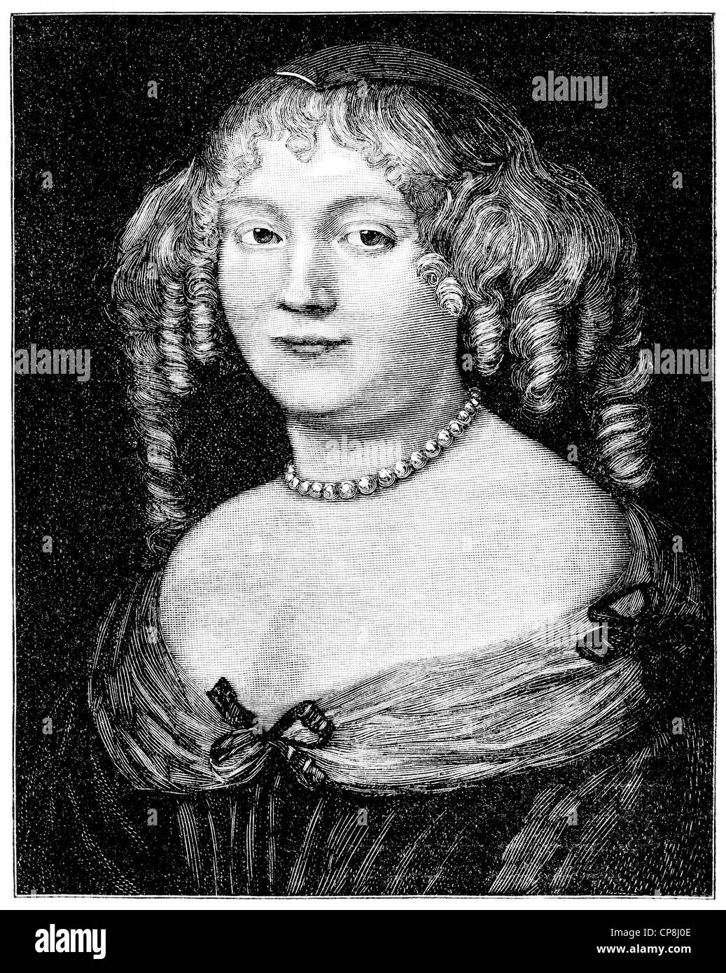 Madame Marie de Sevigne, 1626-1696, a French writer, Historische Druck aus dem 19. Jahrhundert, Portrait von Madame Marie de Sév Stock Photo