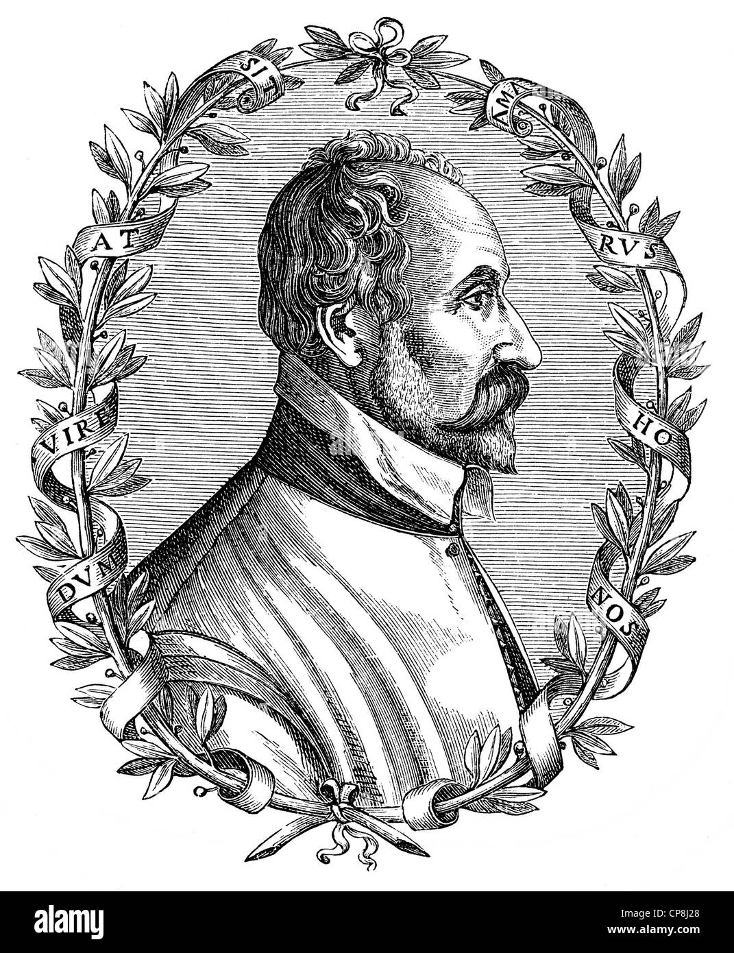 Pontus Tyard or Thiard, Seigneur de Bissy, 1521 - 1605, a French writer, cleric and poet, Pontus Tyard oder Thiard, Seigneur de Stock Photo