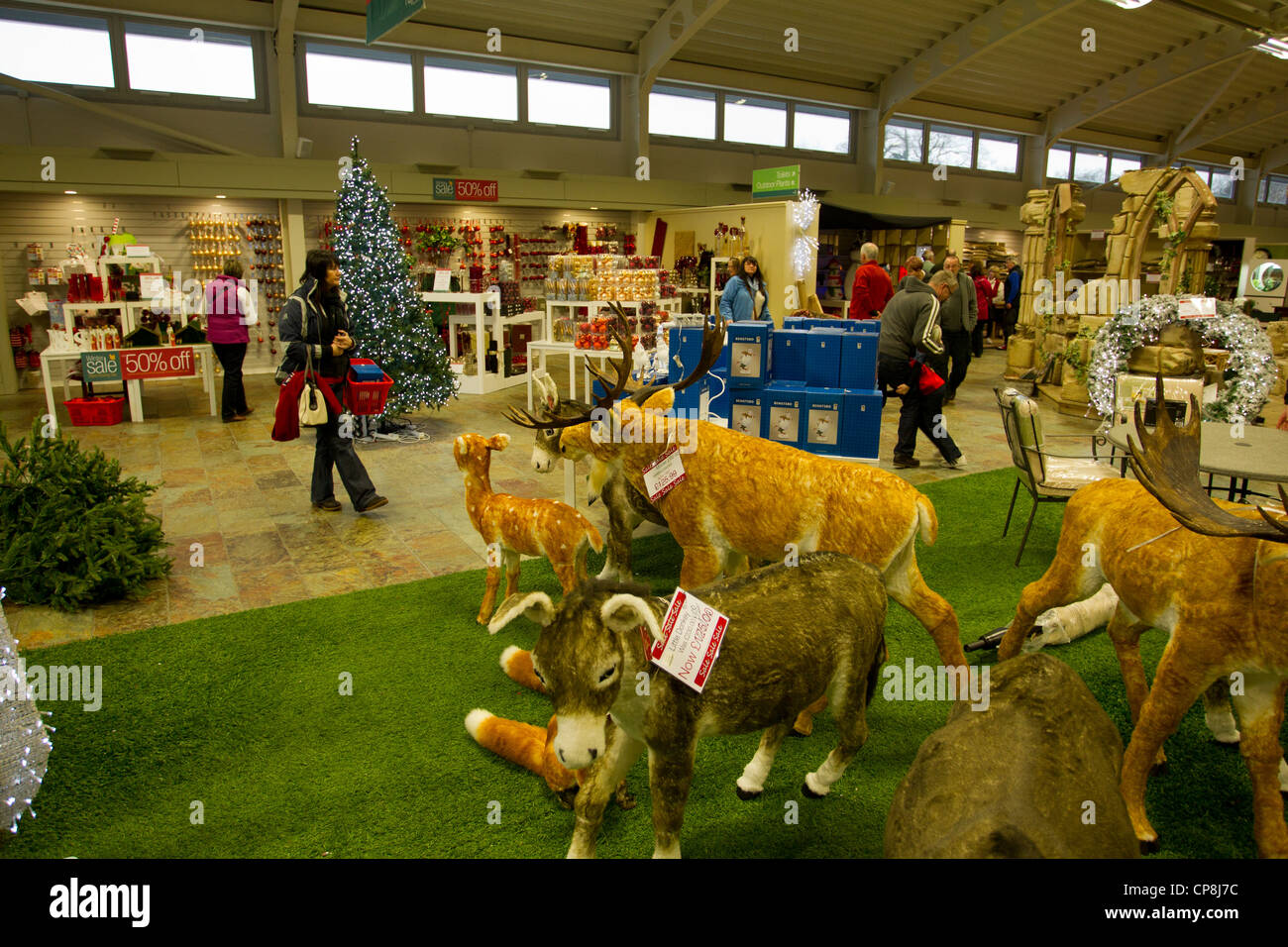 Hayes Garden WorldCentre after Christmas sale of decorations Stock