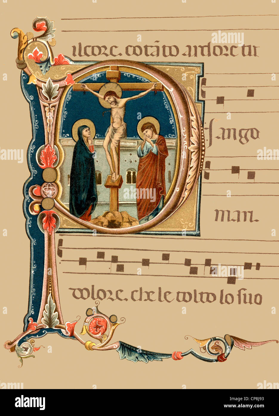 Historical illustration from the 19th Century, ornamental initial ...