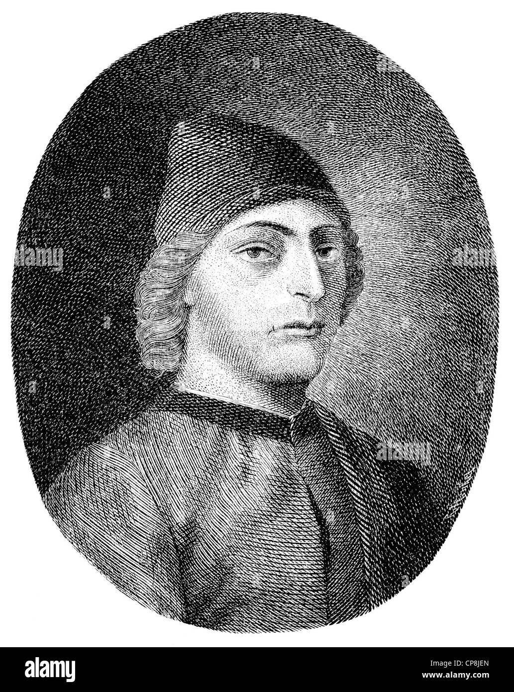 Guarino da Verona or Guarino Veronese, Guarino Guarini, 1370 - 1460, a scholar and humanist of the Italian Renaissance, Historis Stock Photo