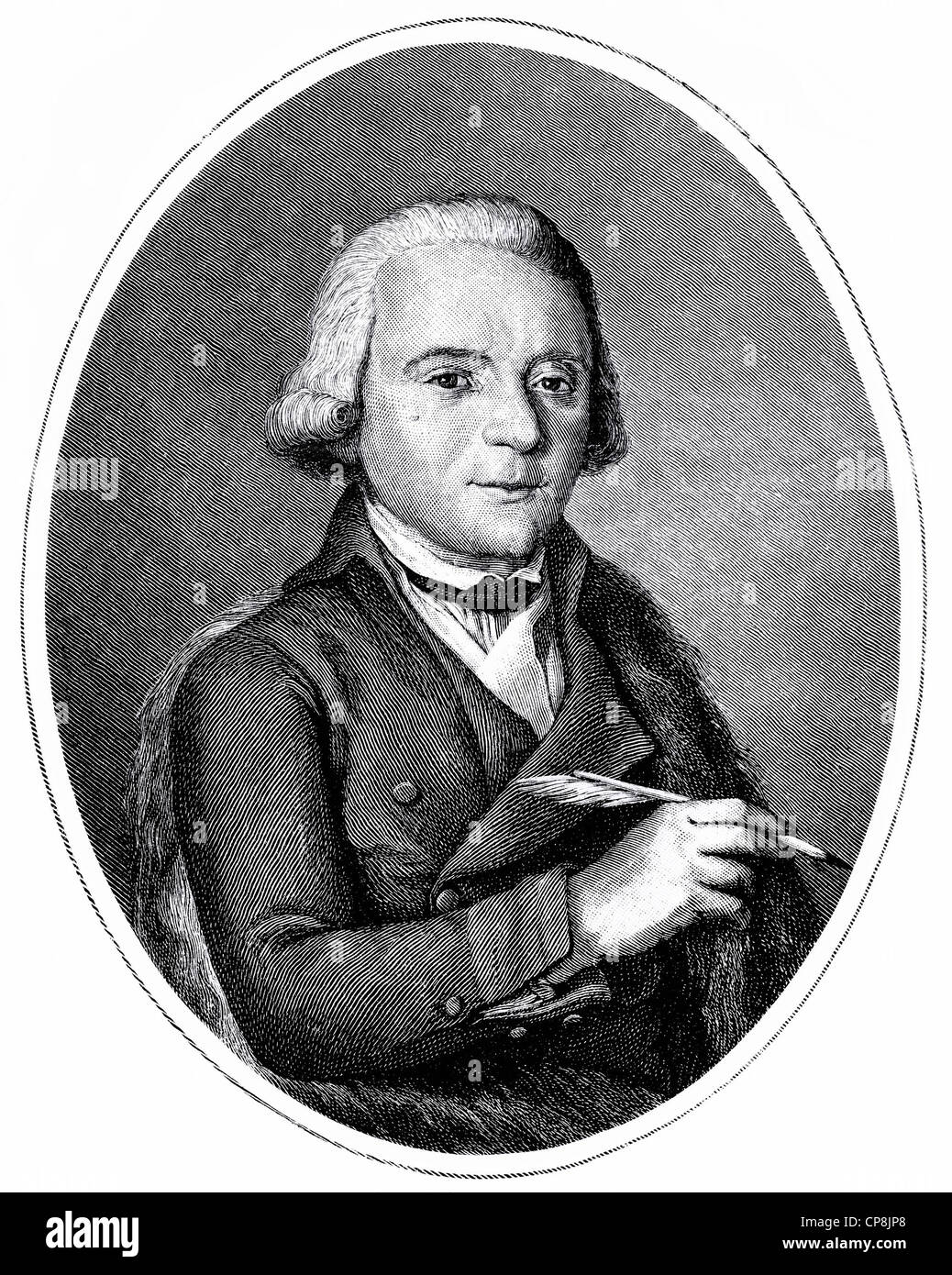 Melchiorre Cesarotti, 1730 - 1808, an Italian poet, Historische Zeichnung aus dem 19. Jahrhundert, Portait von Melchiorre Cesaro Stock Photo