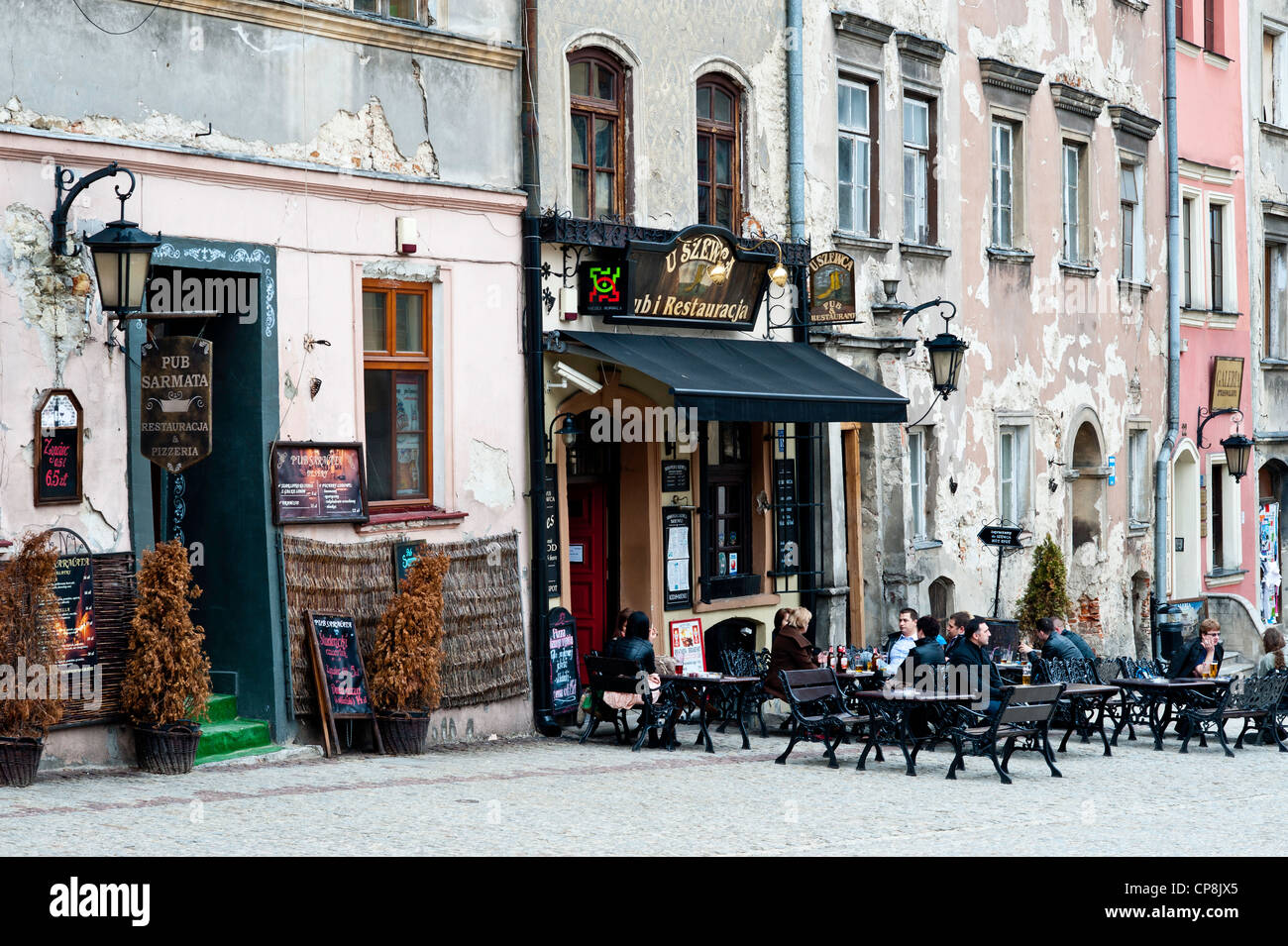 Street scene in Lublin, Poland Stock Photo