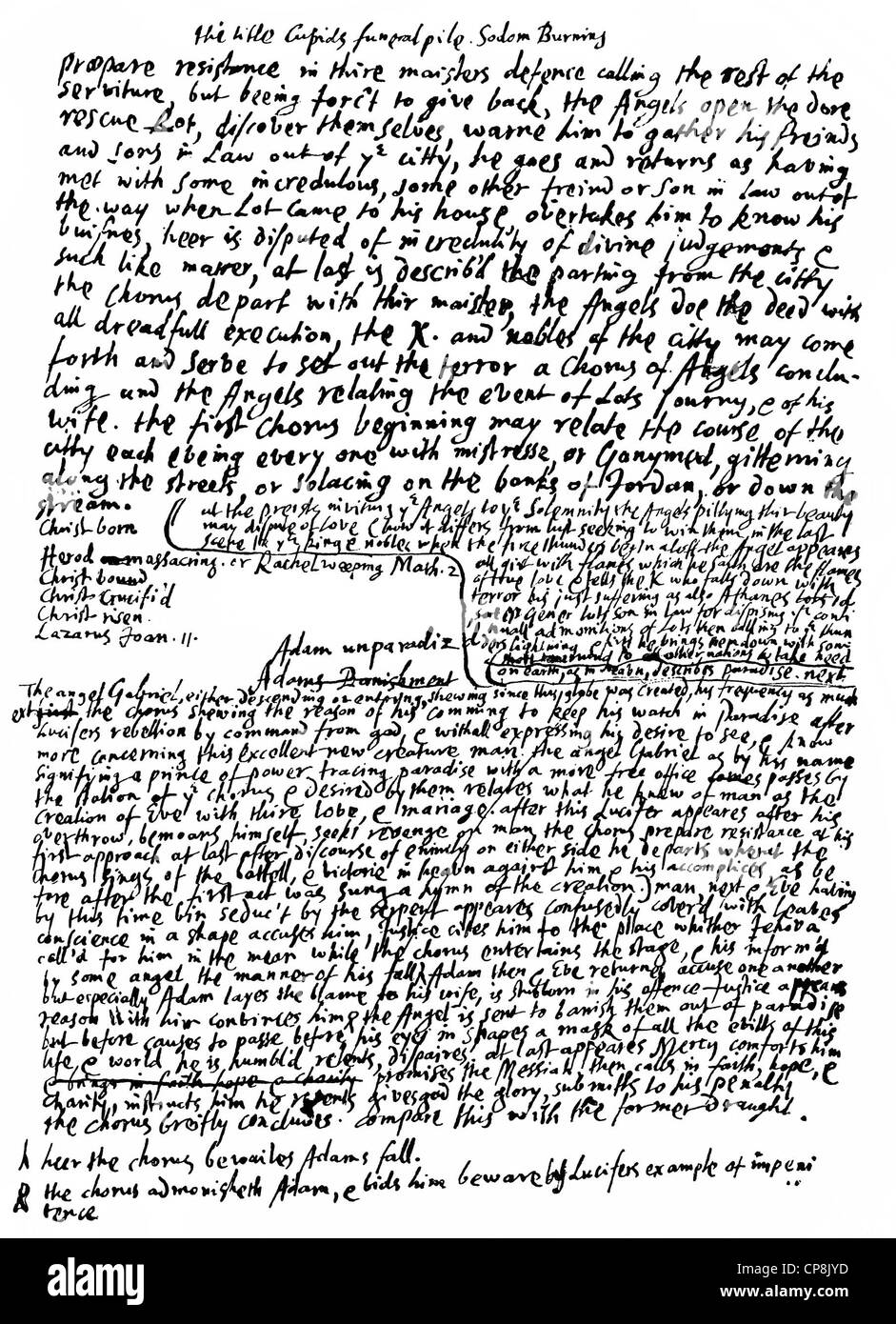 Historical manuscript, 1861, by John Milton, 1608 - 1674, an English poet and political philosopher, Historische Handschrift, 18 Stock Photo