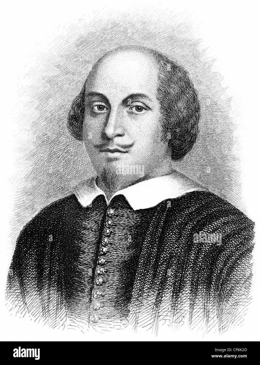William Shakespeare, 1564 - 1616, an English playwright, poet and actor, Historischer Kupferstich, Portrait von William Shakespe Stock Photo