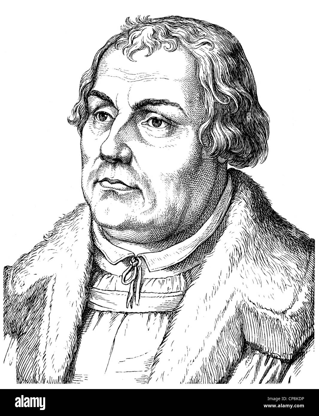 Martin Luther, 1483 - 1546, theologian and reformer, Historische Zeichnung aus dem 19. Jahrhundert, Portrait von Martin Luther, Stock Photo