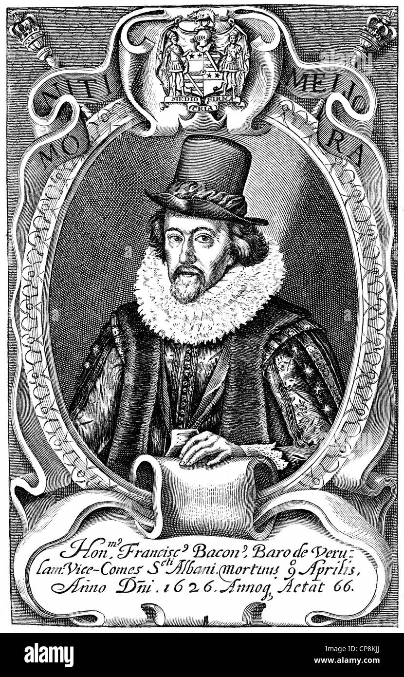 Francis Bacon or Baron Baco of Verulam, 1561 - 1626, an English philosopher and statesman, pioneer of empiricism, Historische Ze Stock Photo