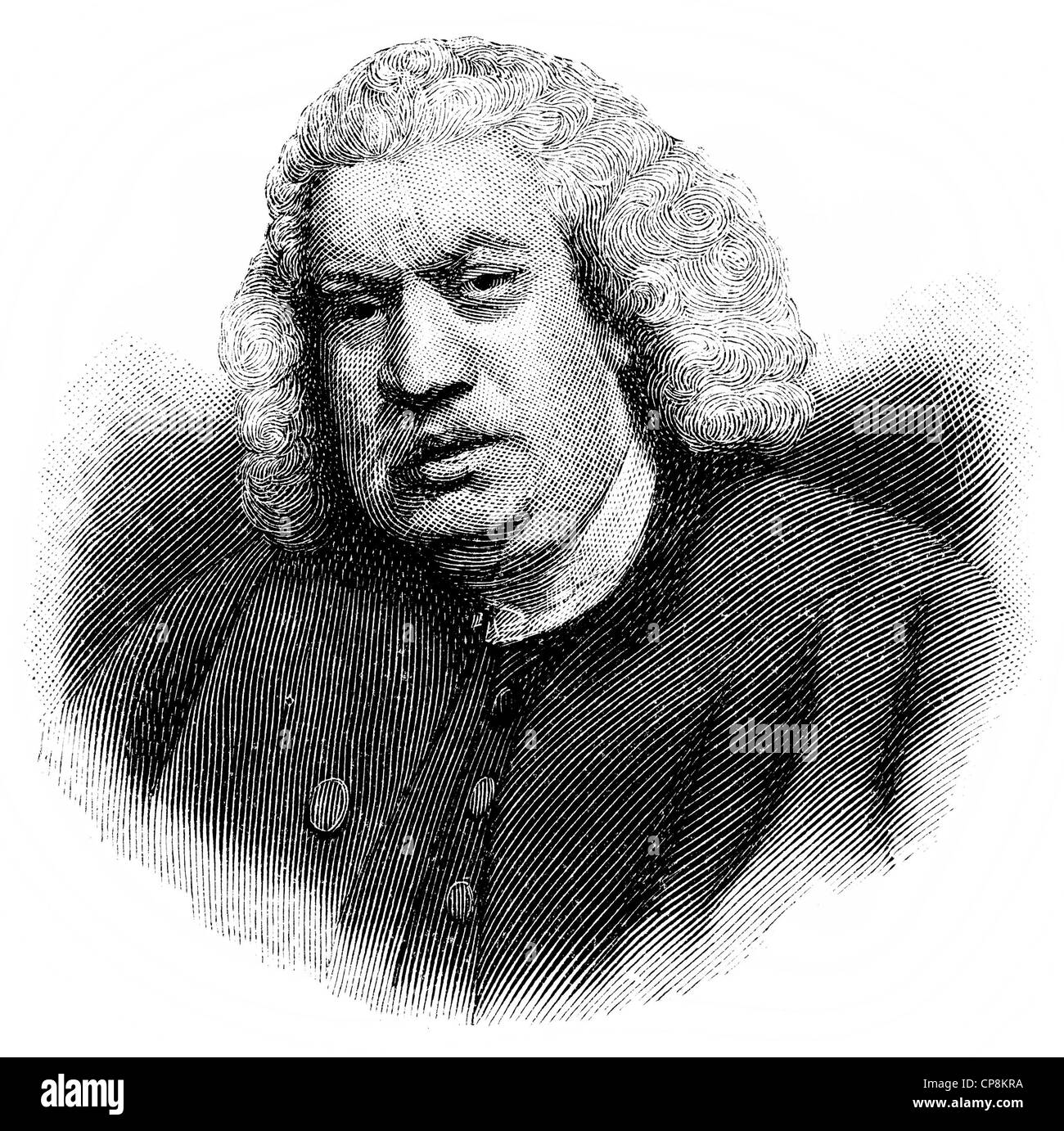 Samuel Johnson, 1709 - 1784, an English scholar, writer, poet and critic, Historische Zeichnung aus dem 19. Jahrhundert, Portrai Stock Photo