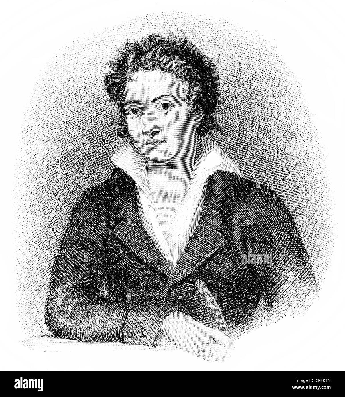 Percy Bysshe Shelley, 1792 - 1822, a British writer of Romanticism Stock Photo