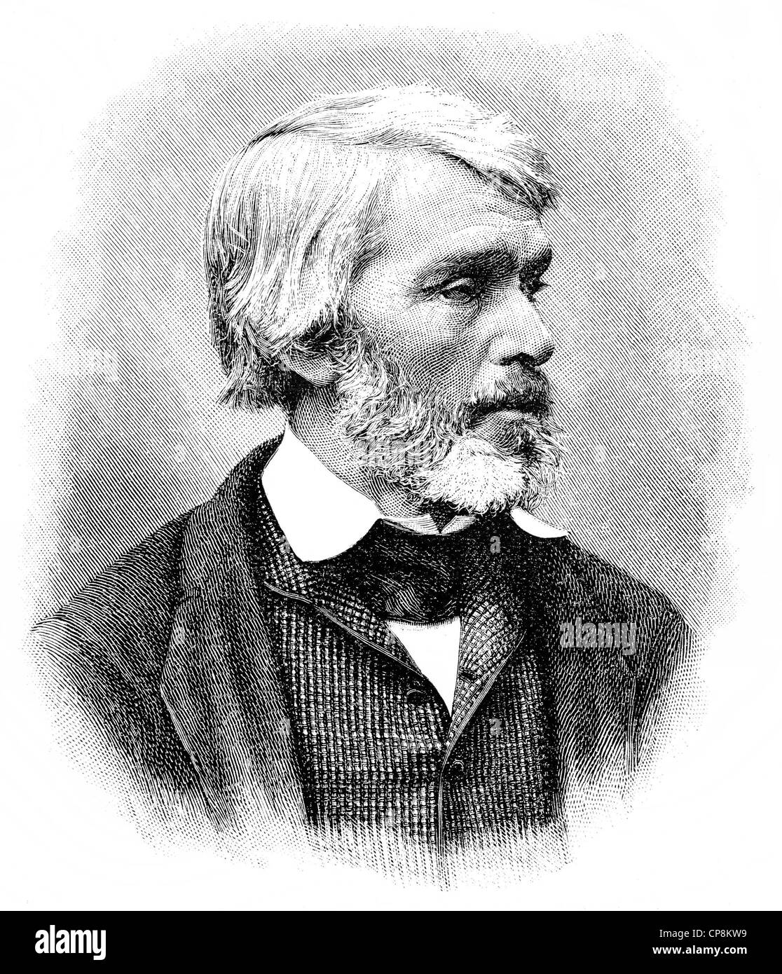 Thomas Carlyle, 1795 - 1881, a Scottish essayist and historian, Historische Zeichnung aus dem 19. Jahrhundert, Portrait von Thom Stock Photo