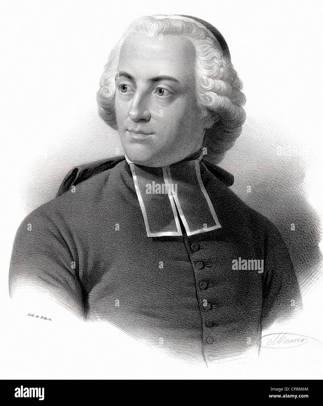 Abbé von Muréaux, philosopher and logician, Étienne Bonnot de Condillac, the Age of Enlightenment, sensationalist epistemology, Stock Photo