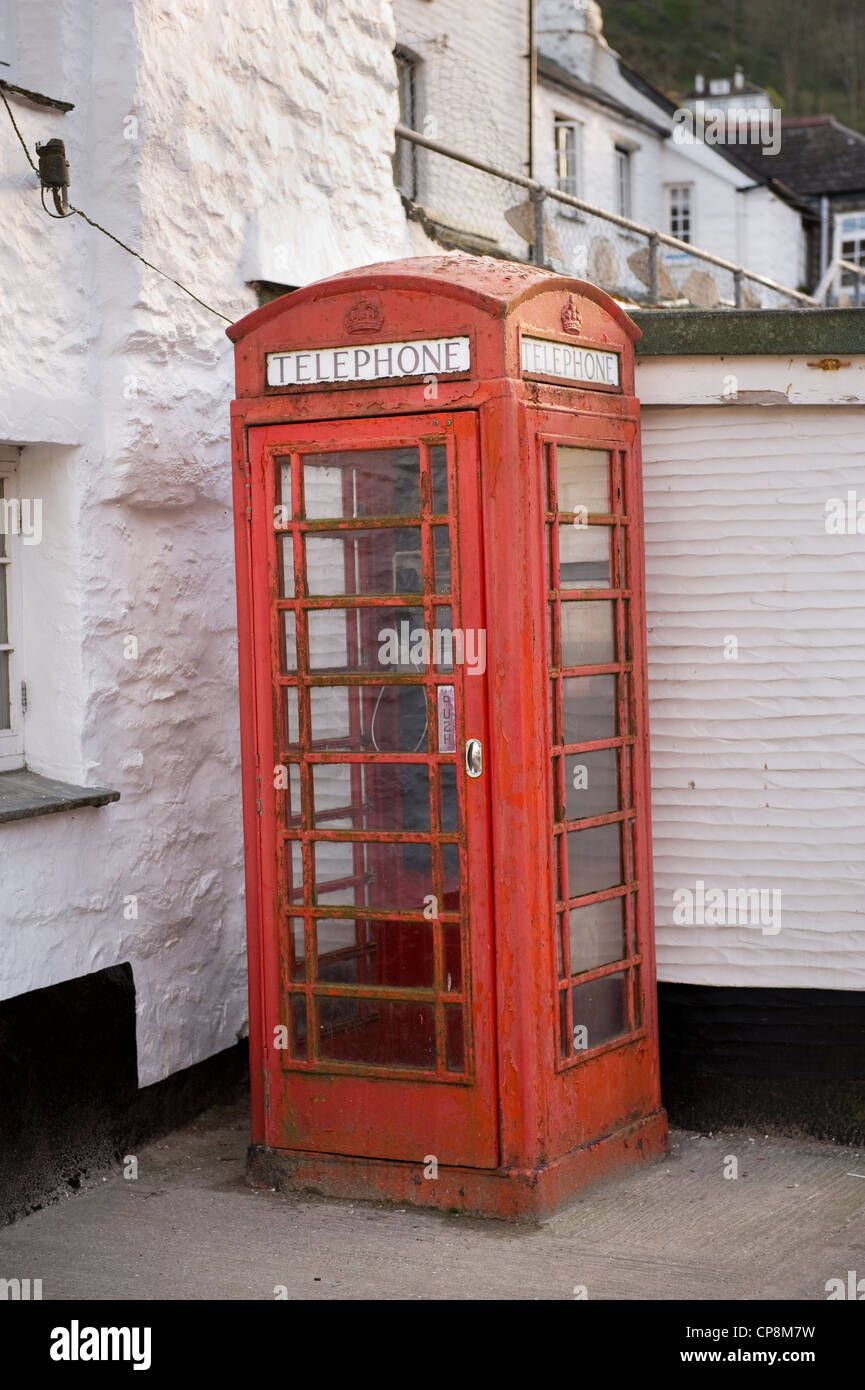 traditional red british telecom phone box or call box Stock Photo - Alamy