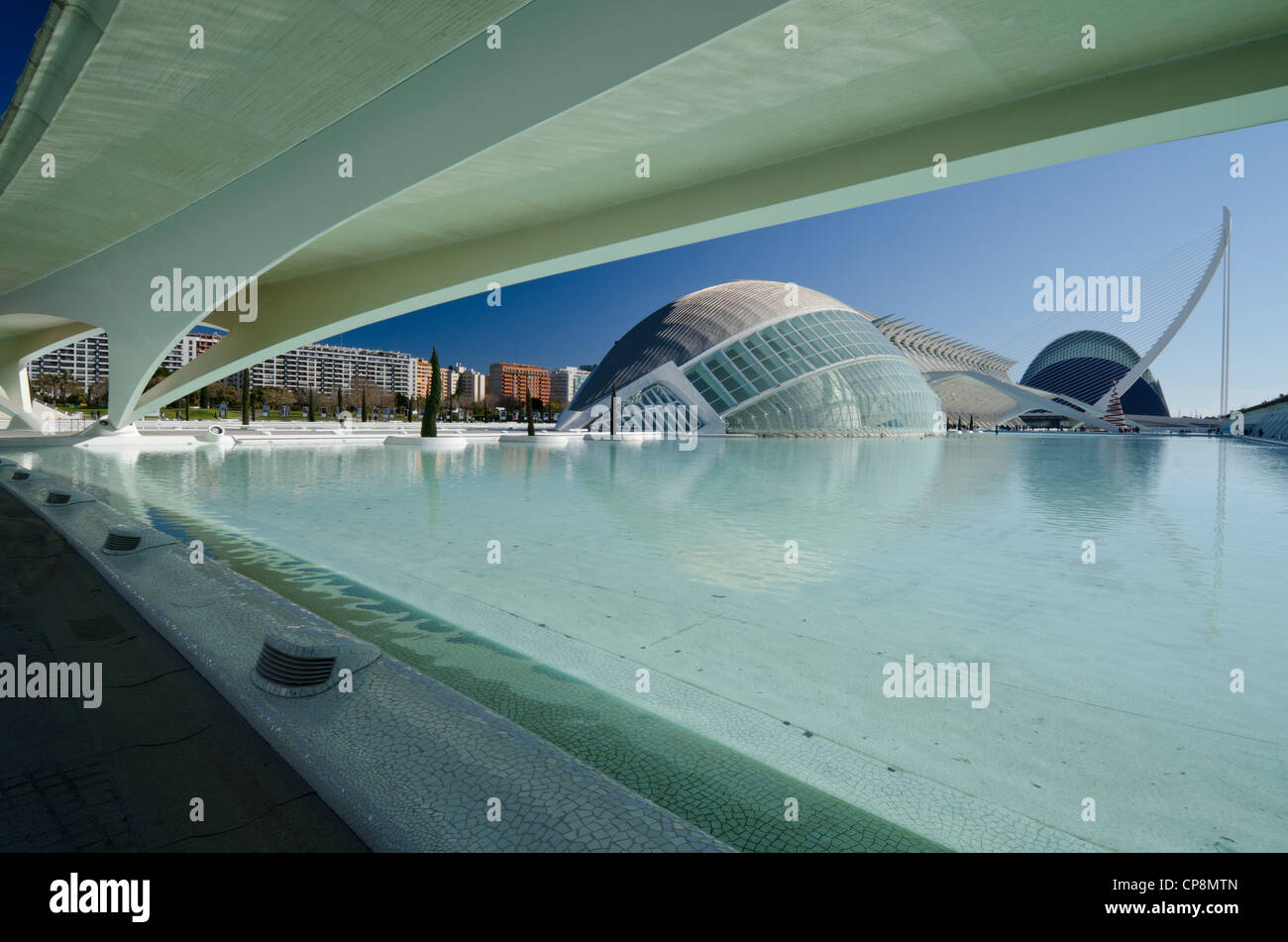 Principe Felipe Science Museum and The Hemisferic, City of Arts and Sciences, Valencia, Spain Stock Photo