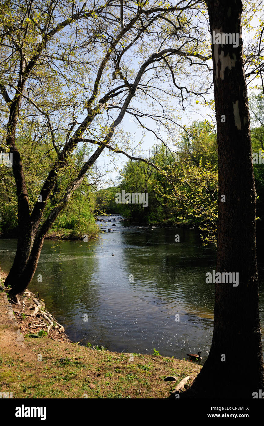 Brandywine River, Delaware, near the Hagley Museum Stock Photo