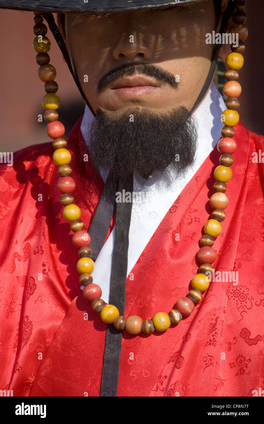 Changing of the Guard Ceremony at Gyeongbokgung Palace Stock Photo