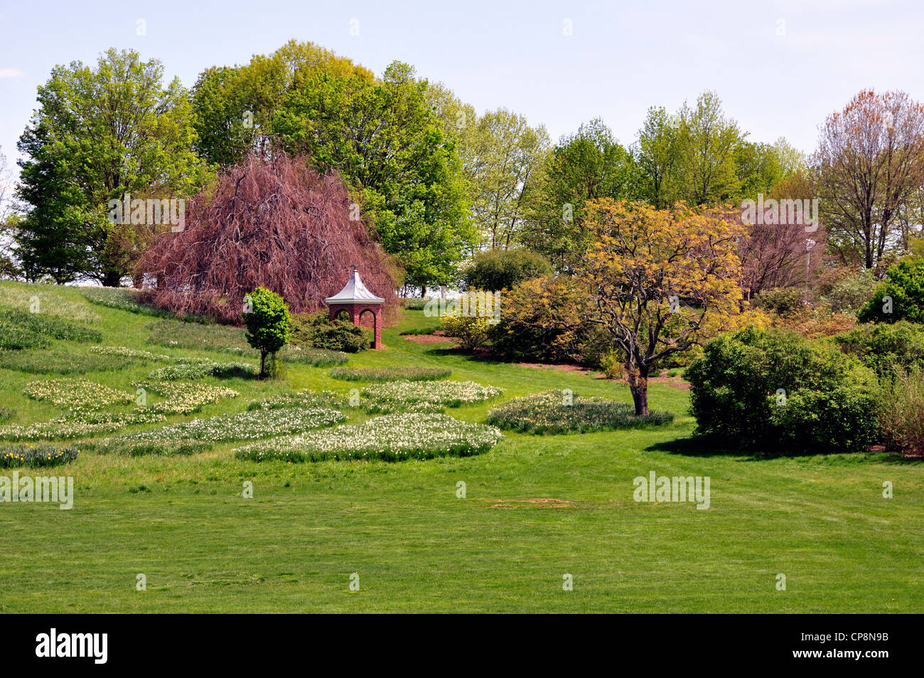 Expansive, manicured grounds at Winterthur Stock Photo