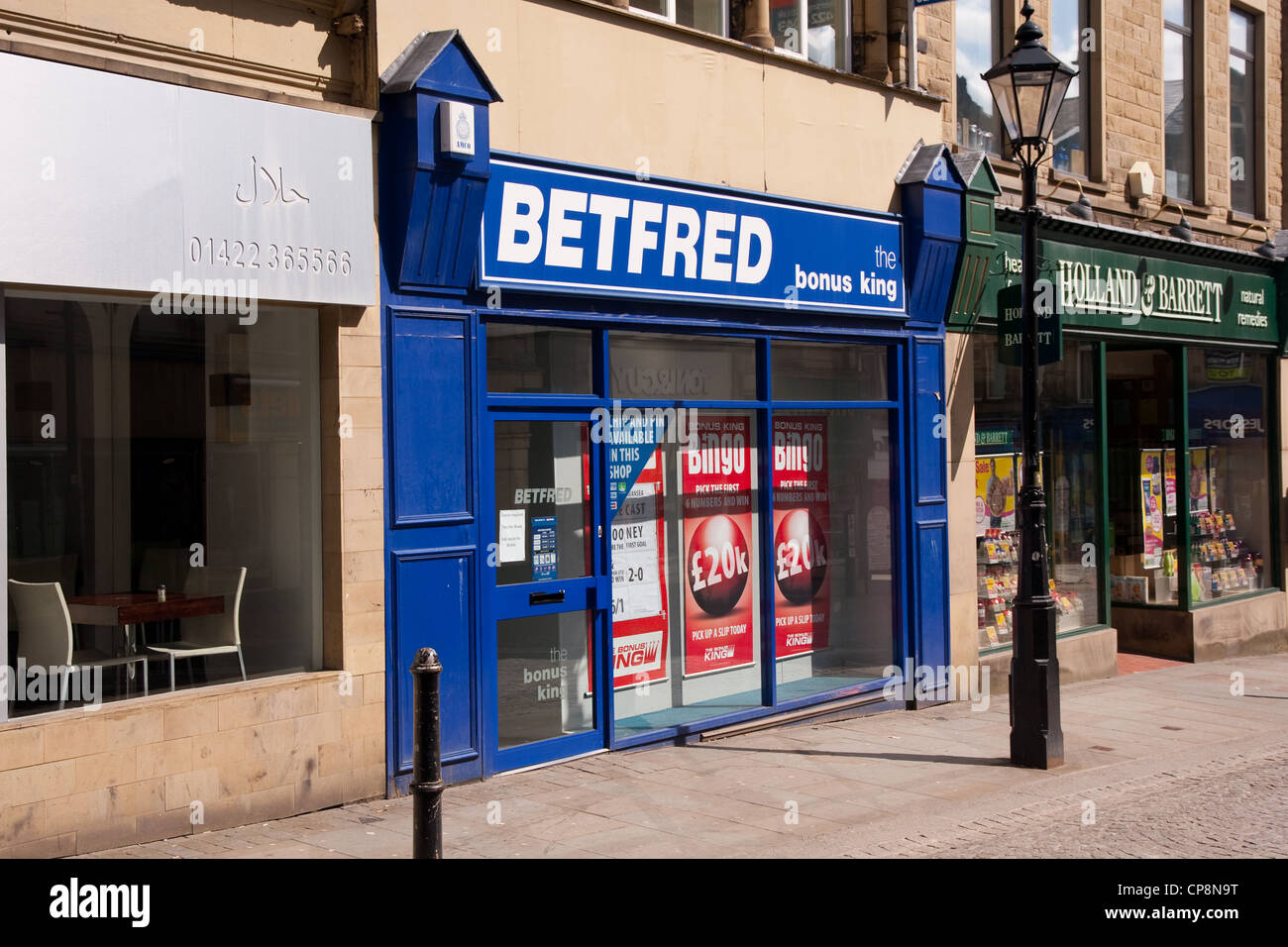 BETFRED betting shop, Halifax, West Yorkshire Stock Photo Alamy