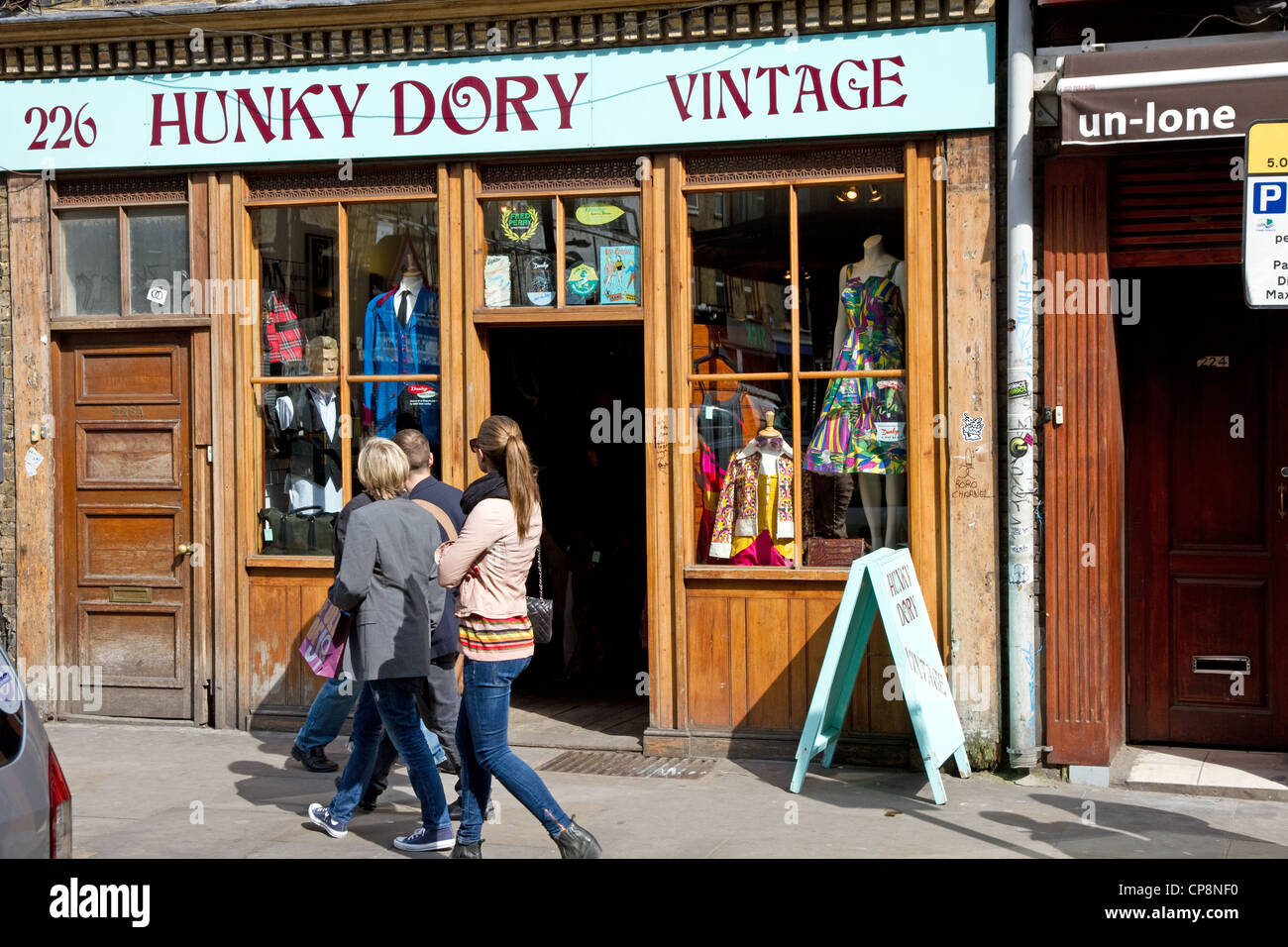 Vintage clothes shop, Brick Lane, Spitalfields. Tower Hamlets, East End, London, England, UK Stock Photo