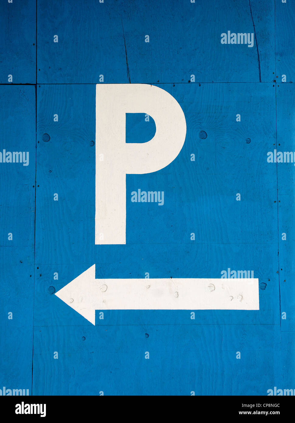 A " P " parking sign on a blue background Stock Photo - Alamy