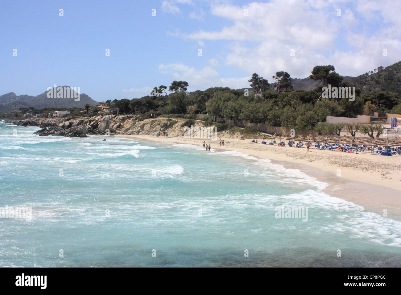 Beach of Cala Rajada, Majorca Island, Spain Stock Photo