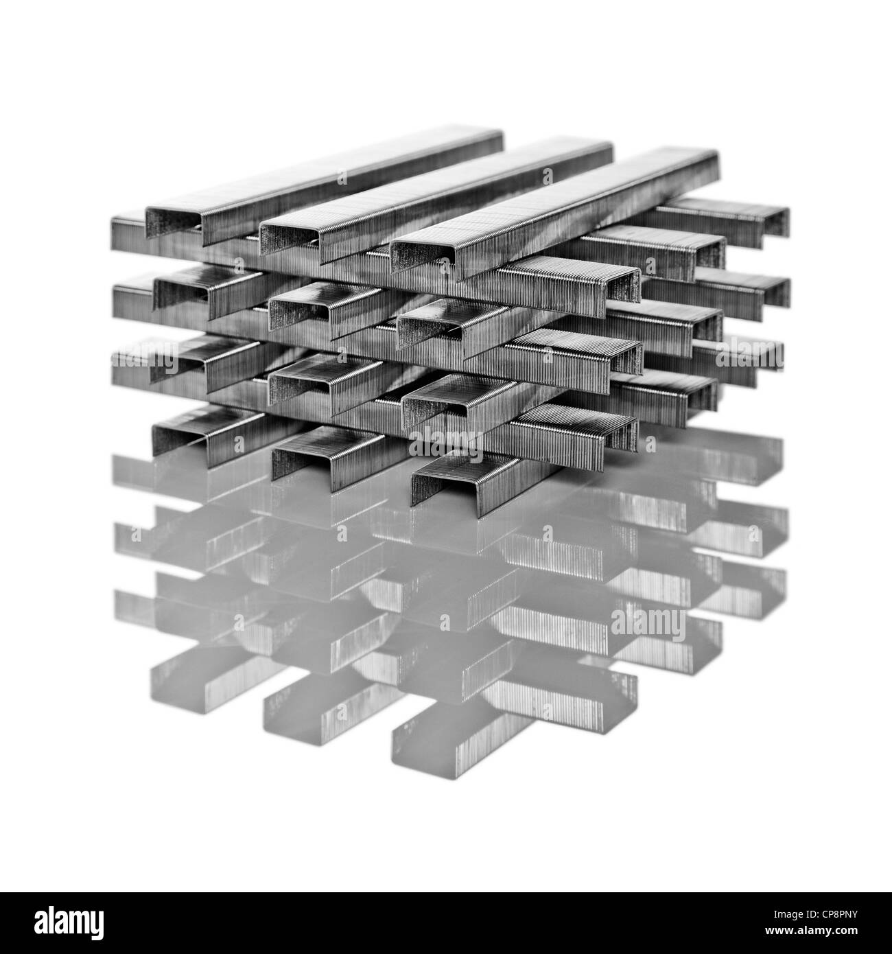 Staples Texture Stacks of staples on a reflective surface Stock Photo - Alamy