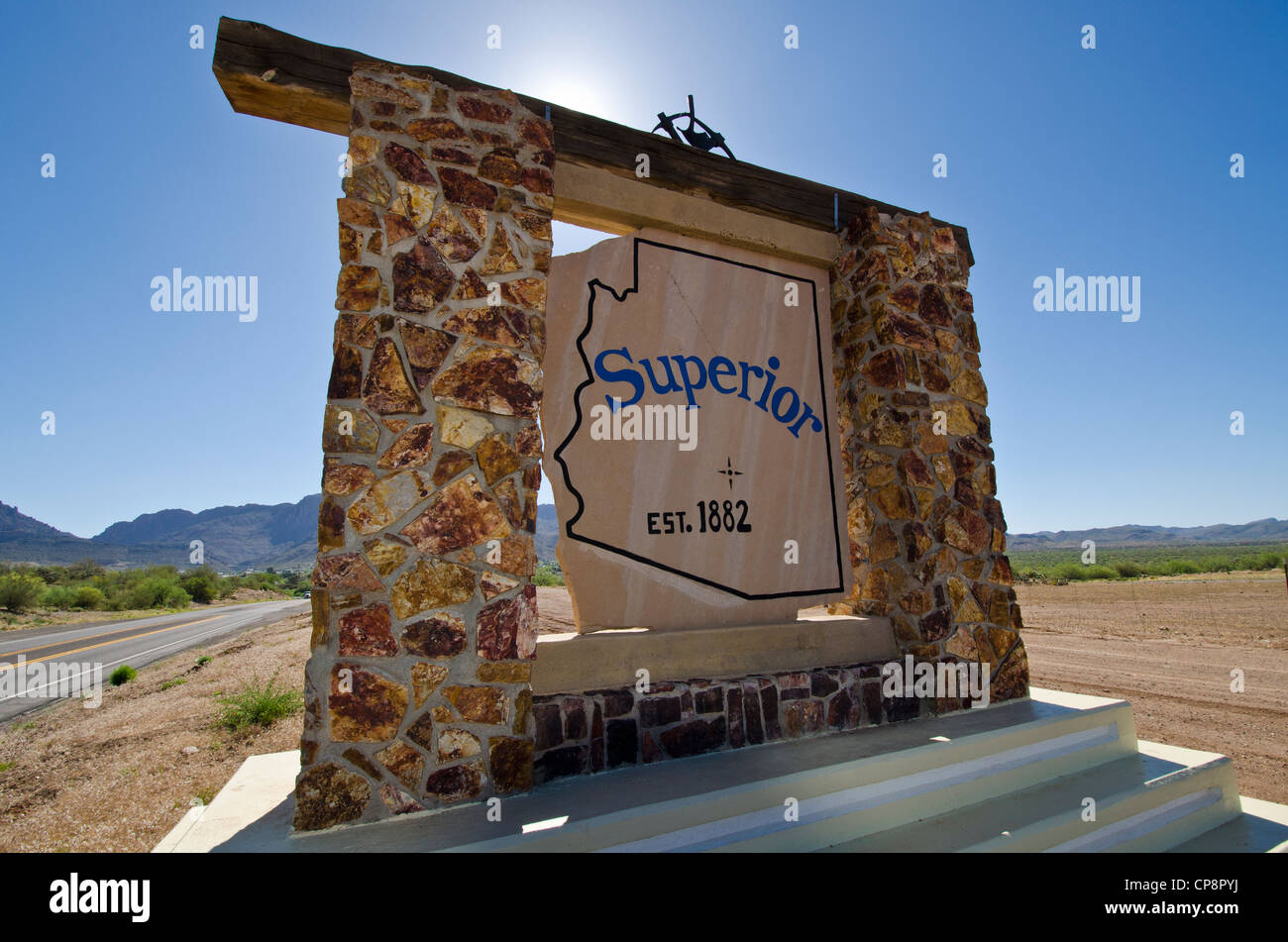 Superior, Arizona is mainly a copper mine town east of Phoenix, Arizona