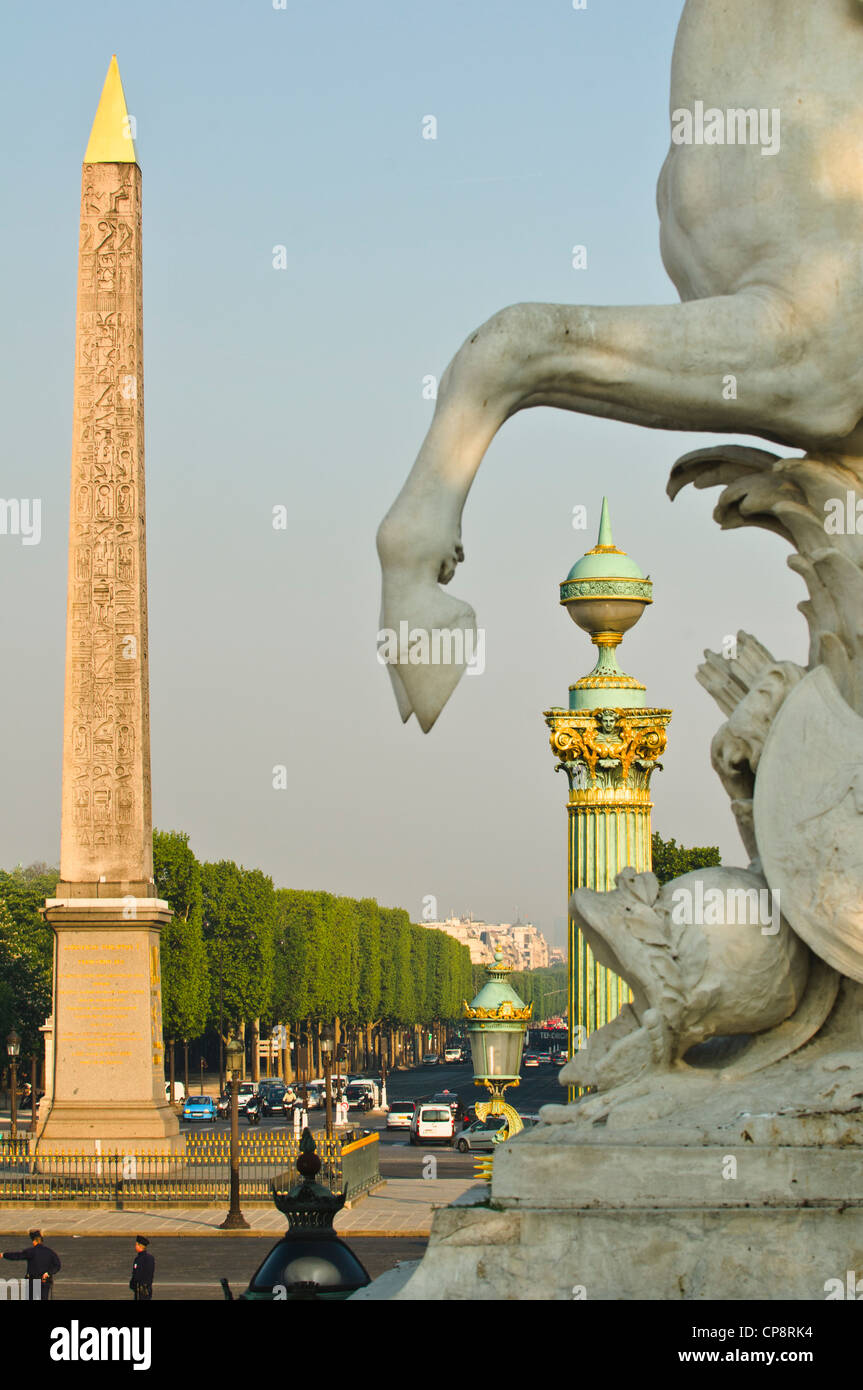 Obelisque de Luxor, Place de la Concorde, Paris, France Stock Photo