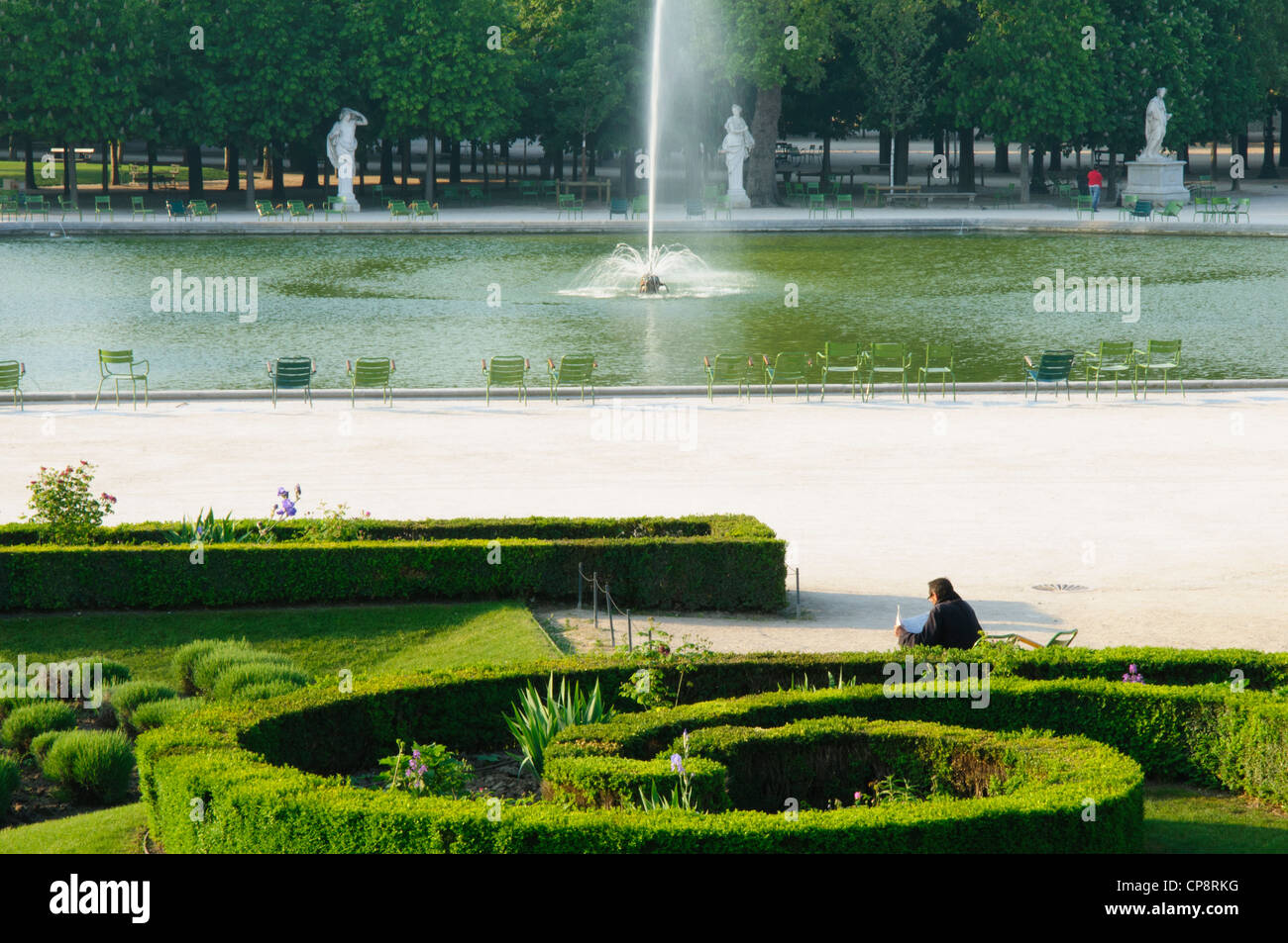 Formal gardens of Jardin des Tuileries, Paris, France Stock Photo