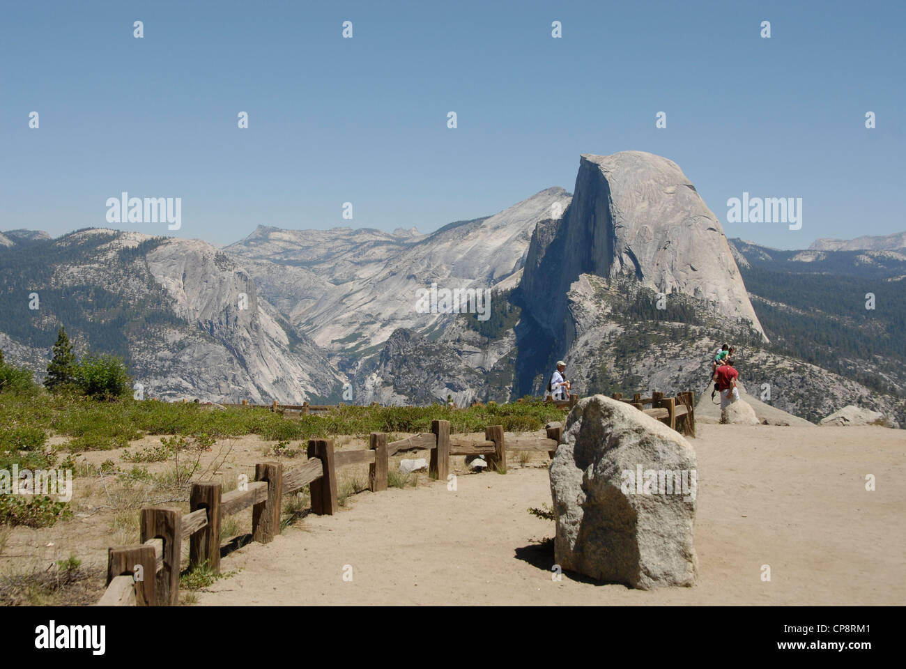 Glacier Point with view of Half Dome at Yosemite Park, California, USA Stock Photo