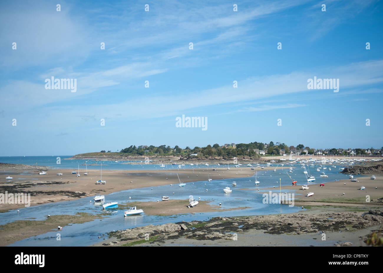 Estuary of the Frémur near St-Briac on the north coast of Brittany at low tide Stock Photo
