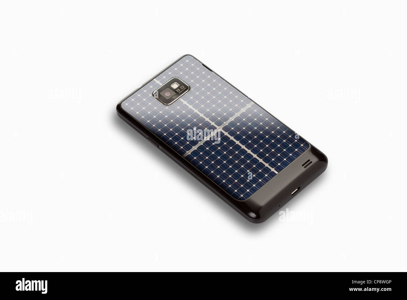 Solar mobile phone on white background Stock Photo Alamy