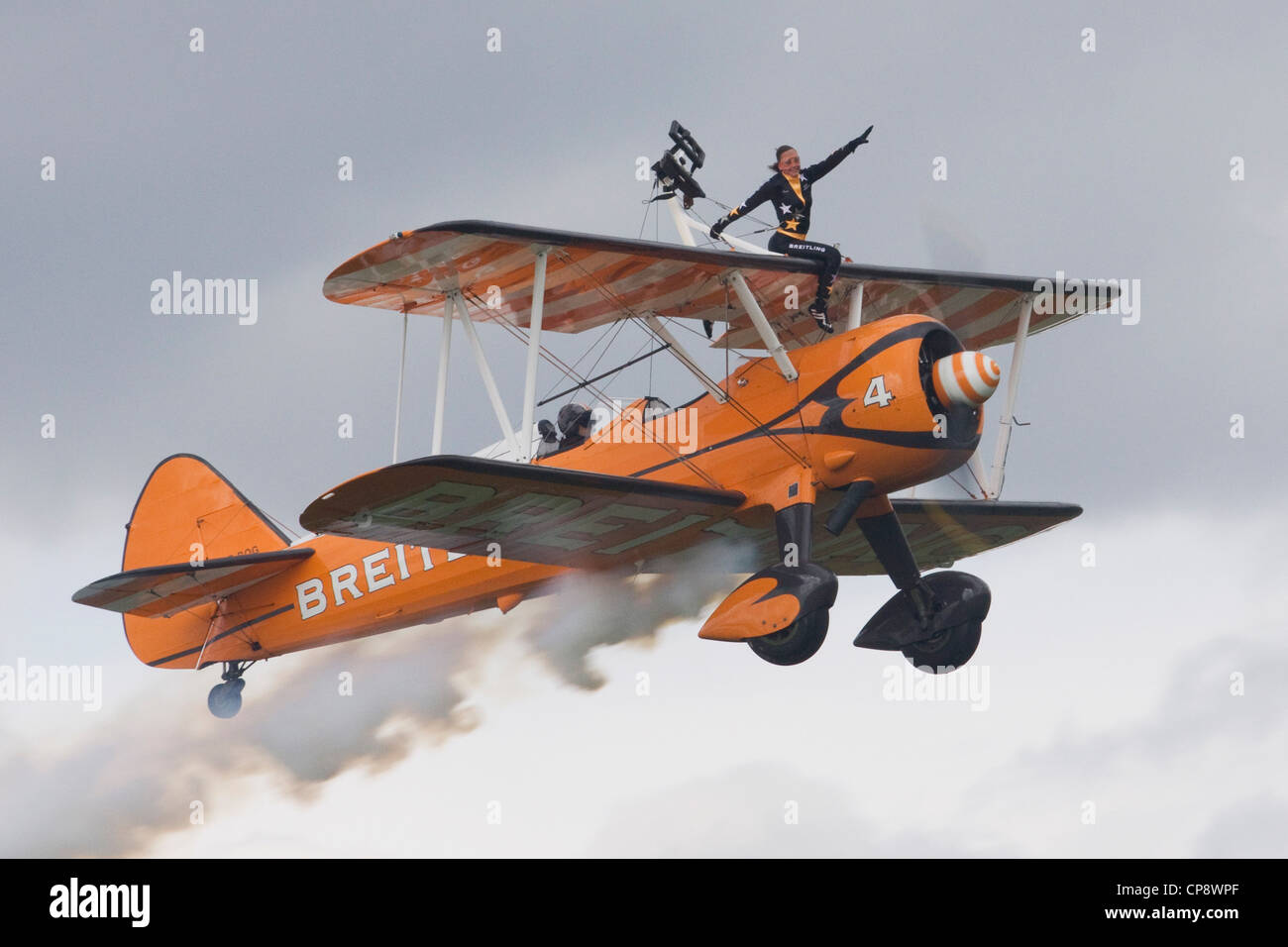 Breitling wingwalkers on display at the Abingdon Air Show England Stock Photo