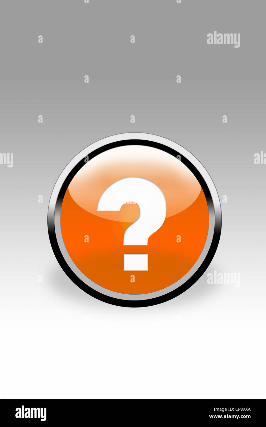 Orange button showing question mark sign hires stock photography and