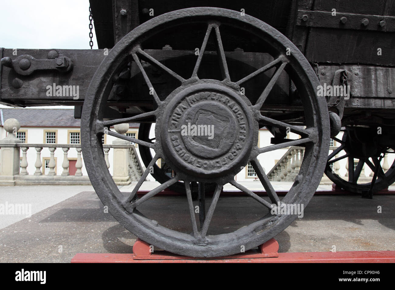 Early iron railway wheel by Hopper Radcliffe & Co at Beamish Museum