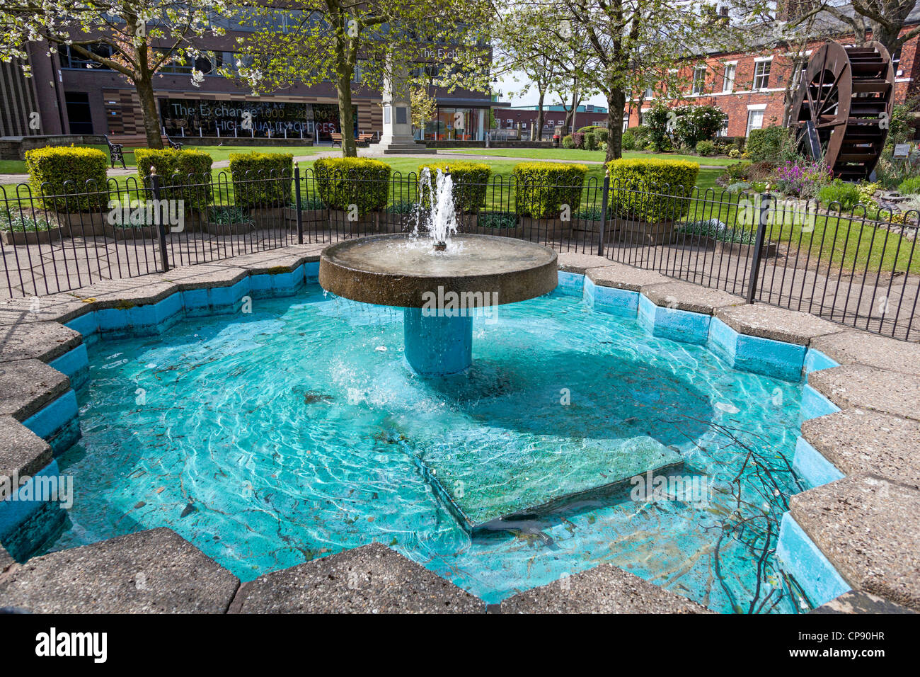 The garden at Bury Unitarian Church in Silver Street. Lancashire Stock
