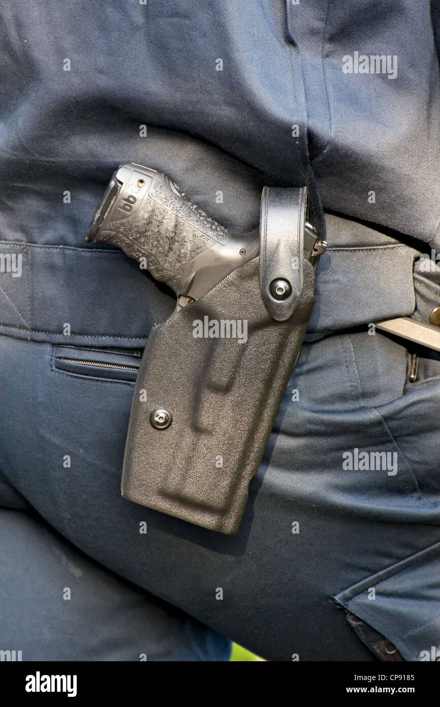 Modern Walther P99 service pistol in a German police