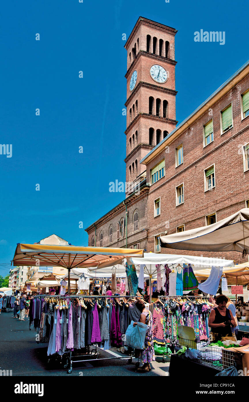Europe Italy Piedmont Turin Crocetta Market Stock Photo