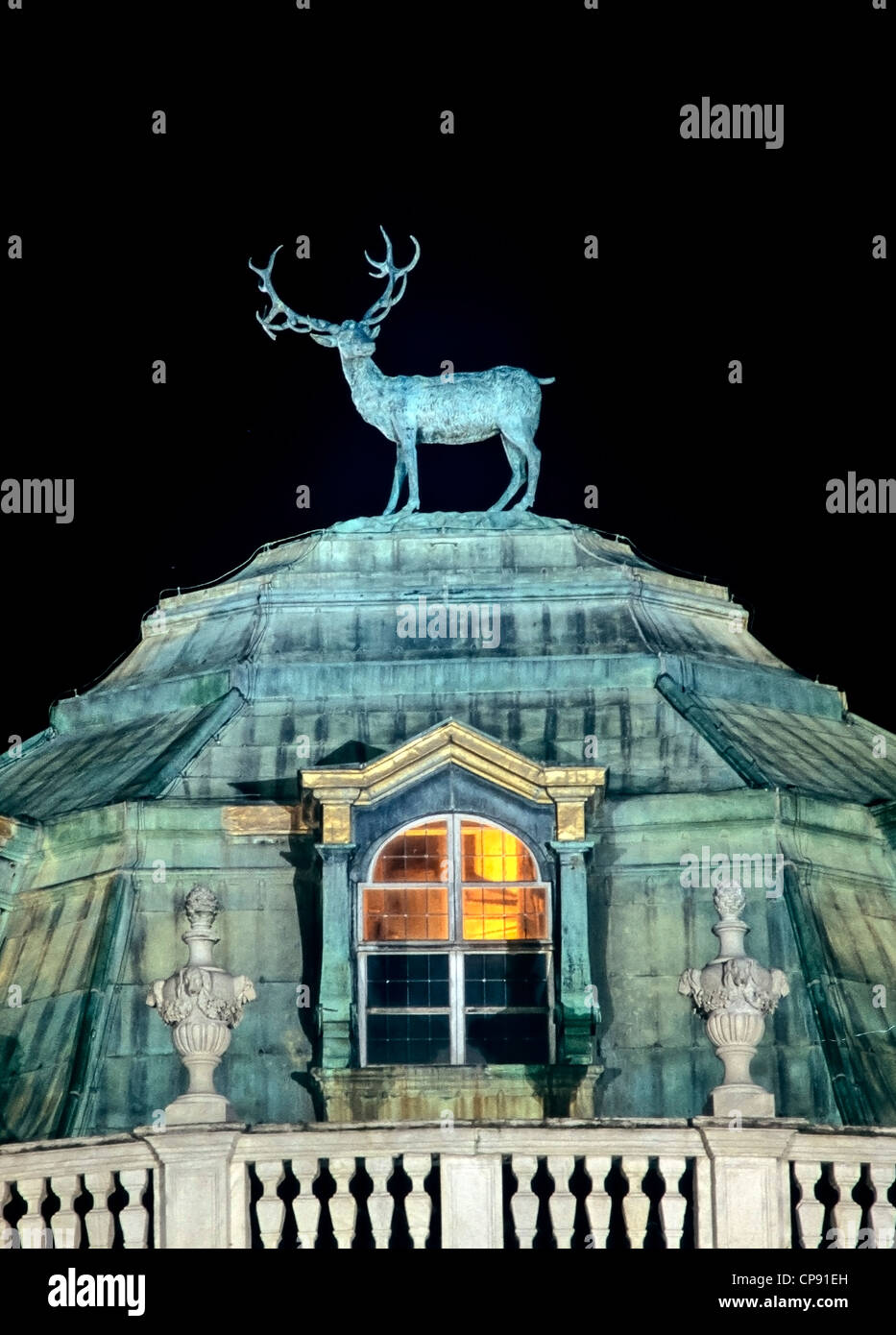 Europe Italy Piedmont Stupinigi hunting lodge the original of deer. Stock Photo