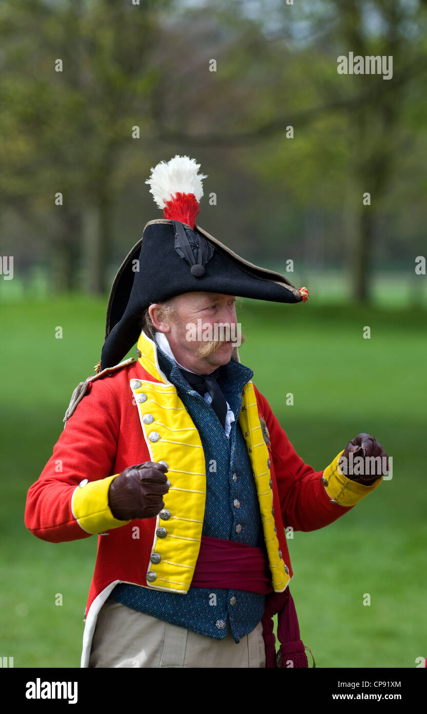 High ranking British Army officer in uniform from a Napoleonic war re-enactment society day Stock Photo